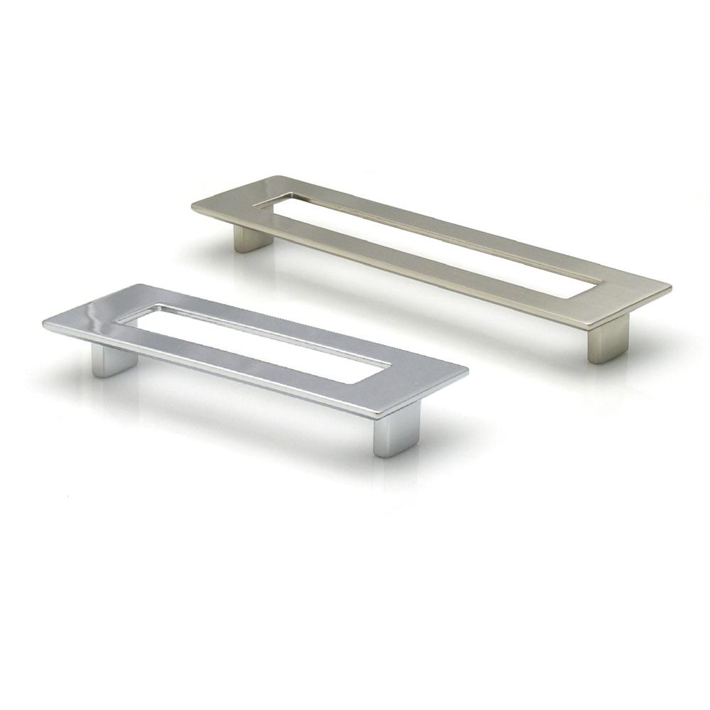 TOPEX HARDWARE 8-1070019240 LARGE RECTANGULAR PULL WITH HOLE IN POLISHED CHROME